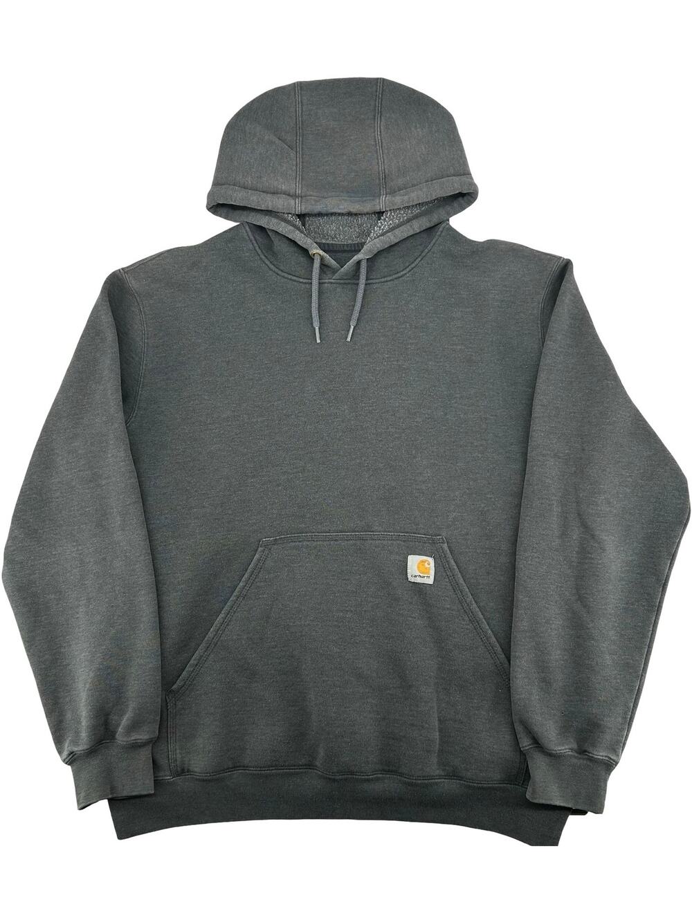 Vintage Men's Charcoal Grey Carhartt K121 Original Fit Hoodie Sweatshirt Sz L